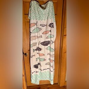 Amylee Weeks by Avanti Fish & Love Beach Towel -signed by designer 68” x 40”